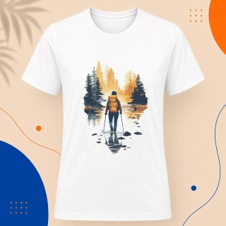 Pánské tričko - Hiker s batohem - Svobodná příroda